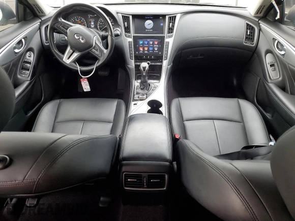 2019 Infiniti Q50 Luxe with VIN JN1EV7APXKM541762, listed as a Copart auction lot 59035515 with 59,295 mi miles and Salvage title. Bid and sale history available at DreamBid. Image 8.