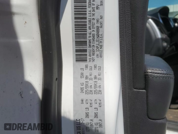 2017 Jeep Cherokee Overland with VIN 1C4PJLJS1HW640840, listed as a Copart auction lot 61449965 with 53,277 mi miles and Salvage title. Bid and sale history available at DreamBid. Image 13.