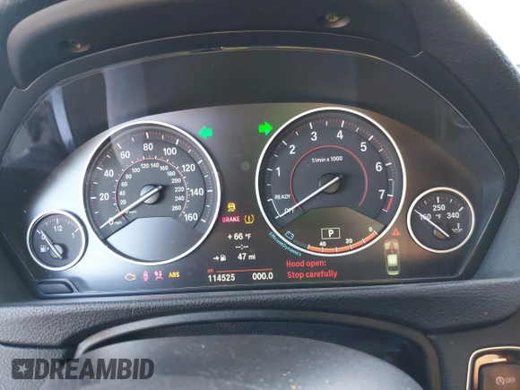 2014 BMW 3 Series 328i with VIN WBA3C1C5XEK112525, listed as a IAAI auction lot 41344289 with 114,525 mi miles. Bid and sale history available at carsss.com. Image 7.