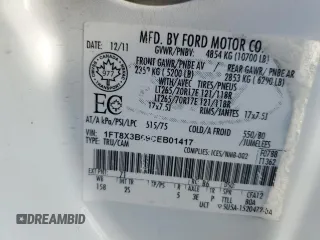 2012 Ford F-350 XL z VIN 1FT8X3B69CEB01417, wystawiony jako Copart lot #89115565 z przebiegiem 230 261 mil mil oraz Szkoda całkowita • Salvage title. Historia ofert i sprzedaży dostępna na DreamBid. Obrazek 12.
