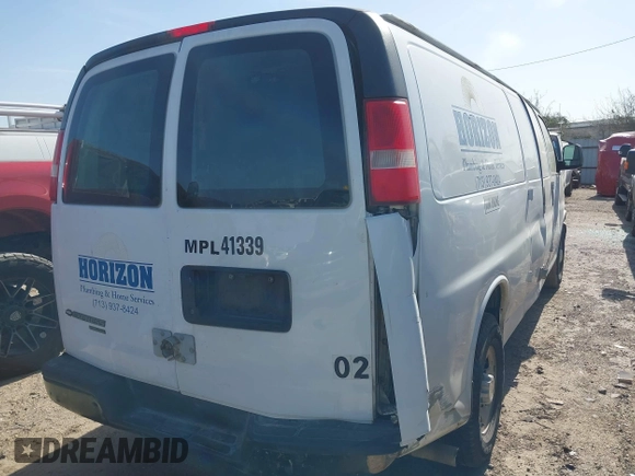 2013 Chevrolet Express Cargo with VIN 1GCWGGFA5D1117720, listed as a IAAI auction lot 41670878 with 224,650 mi miles and . Bid and sale history available at DreamBid. Image 4.