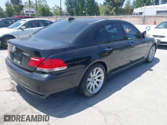 2006 BMW 7 Series 750i with VIN WBAHL83516DT03870, listed as a IAAI auction lot 42273354 with Not provided miles and . Bid and sale history available at DreamBid. Image 4.