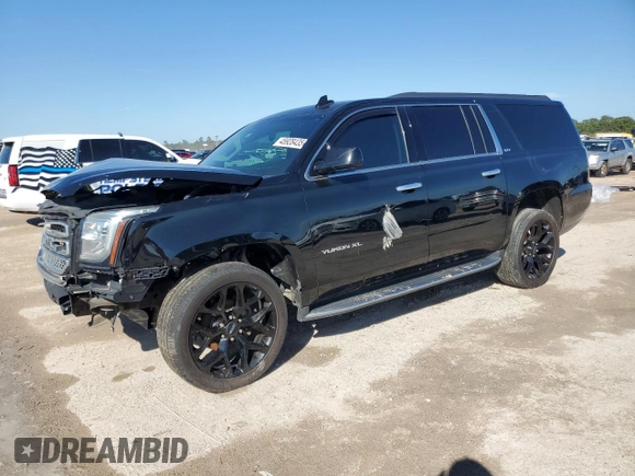 2019 GMC Yukon XL SLT with VIN 1GKS1GKC5KR327079, listed as a Copart auction lot 45928435 with 115,038 mi miles and Salvage Title. Bid and sale history available at carsss.com. Image 1.