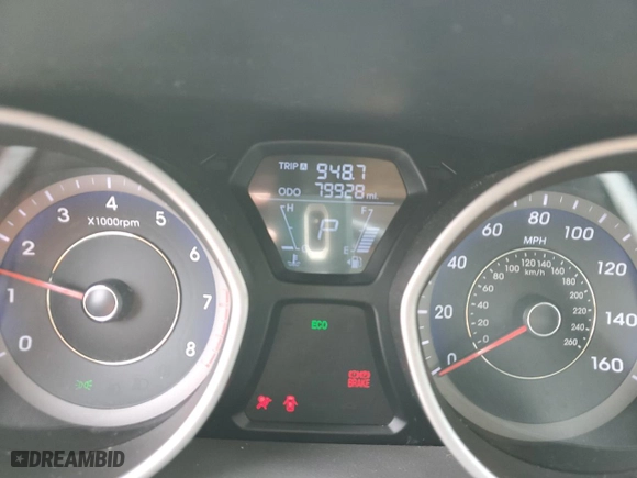 2013 Hyundai Elantra Coupe GS with VIN KMHDH6AE7DU004919, listed as a Copart auction lot 51423295 with 79,928 mi miles and Salvage Title. Bid and sale history available at carsss.com. Image 9.