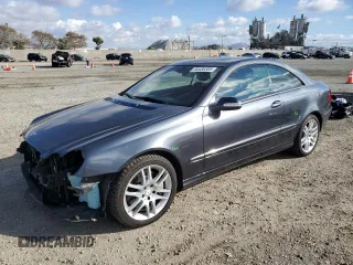 2008 Mercedes-Benz CLK-Class 3.5L with VIN WDBTJ56HX8F256089, listed as a Copart auction lot 44430385 with 73,307 mi miles and Salvage Title. Bid and sale history available at carsss.com. Image 1.