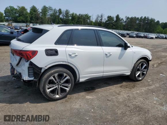 2022 Audi Q3 S line Premium Plus with VIN WA1EECF34N1058134, listed as a Copart auction lot 58793655 with 49,220 mi miles and Salvage title. Bid and sale history available at DreamBid. Image 3.