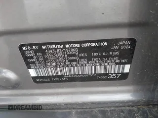 2024 Mitsubishi Outlander Sport S with VIN JA4ARUAU0RU007517, listed as a IAAI auction lot 41945052 with 21,021 mi miles. Bid and sale history available at carsss.com. Image 9.