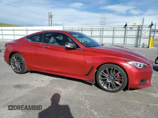 2017 Infiniti Q60 Red Sport 400 with VIN JN1FV7EL3HM701520, listed as a Copart auction lot 57169565 with 103,761 mi miles and Salvage title. Bid and sale history available at DreamBid. Image 4.