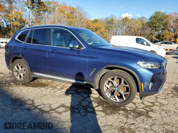 2022 BMW X3 sDrive30i with VIN 5UX43DP06N9M40084, listed as a Copart auction lot 84250634 with 60,914 mi miles and Clean Title. Bid and sale history available at DreamBid. Image 4.