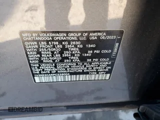 2023 Volkswagen Atlas SE with VIN 1V2KE2CA5PC226004, listed as a Copart auction lot 43184745 with 18,568 mi miles and Salvage title. Bid and sale history available at DreamBid. Image 14.