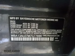 2021 BMW 2 Series M235i xDrive with VIN WBA13AL07M7G77699, listed as a Copart auction lot 89232885 with 52,210 mi miles and Salvage Title. Bid and sale history available at DreamBid. Image 12.