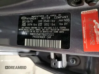 2016 Hyundai Accent Sport with VIN KMHCU5AE7GU272021, listed as a Copart auction lot 65738234 with 125,465 mi miles and Salvage Title. Bid and sale history available at carsss.com. Image 13.