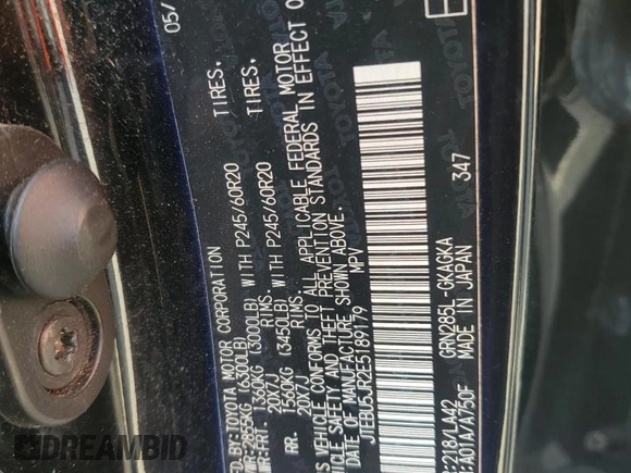 2014 Toyota 4Runner Limited with VIN JTEBU5JR2E5189179, listed as a Copart auction lot 47225205 with 170,296 mi miles and Salvage Title. Bid and sale history available at carsss.com. Image 13.
