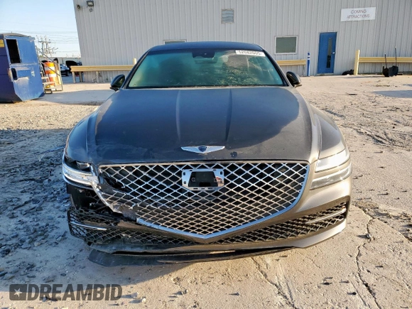 2023 Genesis G80 2.5T with VIN KMTGB4SC4PU185035, listed as a Copart auction lot 52082005 with 45,868 mi miles and Salvage title. Bid and sale history available at DreamBid. Image 5.