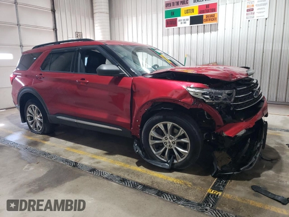2020 Ford Explorer XLT with VIN 1FMSK8DH3LGB02241, listed as a Copart auction lot 53352625 with 36,009 mi miles and Salvage Title. Bid and sale history available at carsss.com. Image 4.