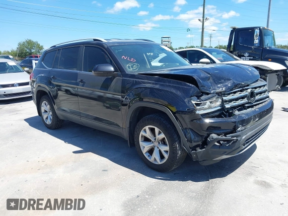 2018 Volkswagen Atlas S z VIN 1V2AP2CA7JC580281, wystawiony jako IAAI lot #42024745 z przebiegiem 48 653 mil mil oraz . Historia ofert i sprzedaży dostępna na DreamBid. Obrazek 1.
