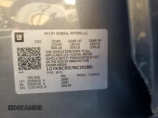 2021 Cadillac XT5 FWD Premium Luxury with VIN 1GYKNCRS7MZ191881, listed as a Copart auction lot 82167724 with 36,035 mi miles and Non Repairable. Bid and sale history available at carsss.com. Image 14.