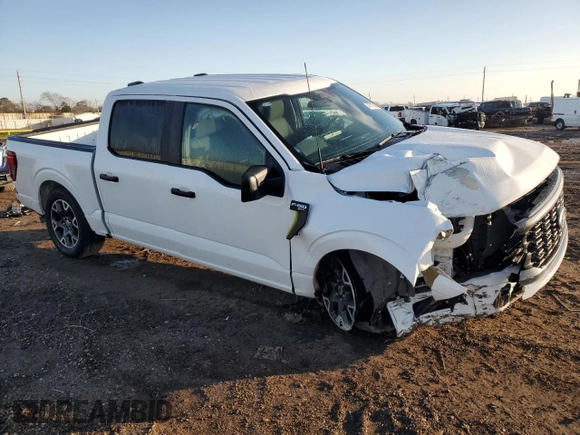 2024 Ford F-150 STX with VIN 1FTEW2KP9RKF20192, listed as a Copart auction lot 46710835 with 743 mi miles and Salvage Title. Bid and sale history available at carsss.com. Image 4.