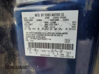 2007 Ford F-150 XL with VIN 1FTRF12237KD51106, listed as a Copart auction lot 45088325 with 202,467 mi miles and Salvage Title. Bid and sale history available at carsss.com. Image 12.