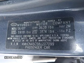 2008 Hyundai Accent GLS with VIN KMHCN46C58U207099, listed as a IAAI auction lot 41788937 with 99,812 mi miles. Bid and sale history available at carsss.com. Image 9.