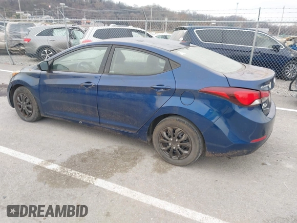 2016 Hyundai Elantra SE with VIN 5NPDH4AE7GH672890, listed as a IAAI auction lot 41087145 with 157,540 mi miles. Bid and sale history available at carsss.com. Image 3.