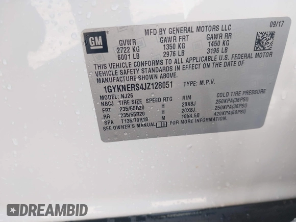 2018 Cadillac XT5 Premium Luxury FWD with VIN 1GYKNERS4JZ128051, listed as a IAAI auction lot 42296609 with 86,661 mi miles and . Bid and sale history available at DreamBid. Image 9.