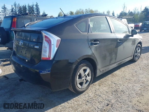 2013 Toyota Prius One with VIN JTDKN3DU7D5695238, listed as a IAAI auction lot 42034921 with 113,383 mi miles. Bid and sale history available at carsss.com. Image 4.