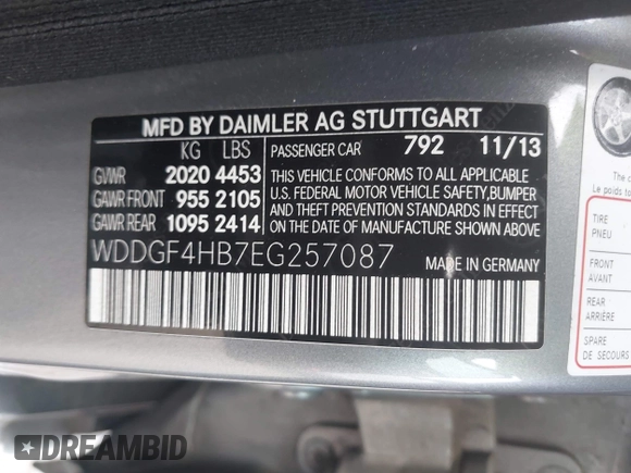 2014 Mercedes-Benz C 250 Sport with VIN WDDGF4HB7EG257087, listed as a IAAI auction lot 42169917 with 165,278 mi miles and . Bid and sale history available at DreamBid. Image 9.
