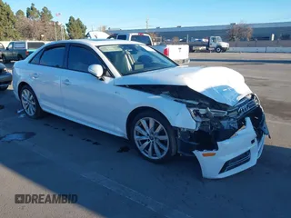 2018 Audi A4 Premium with VIN WAUKMAF48JN001198, listed as a IAAI auction lot 41365318 with 82,893 mi miles. Bid and sale history available at carsss.com. Image 1.