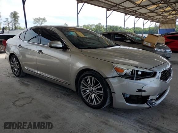 2014 Kia Cadenza Premium with VIN KNALN4D77E5123640, listed as a Copart auction lot 58885004 with 152,915 mi miles and Salvage Title. Bid and sale history available at carsss.com. Image 4.