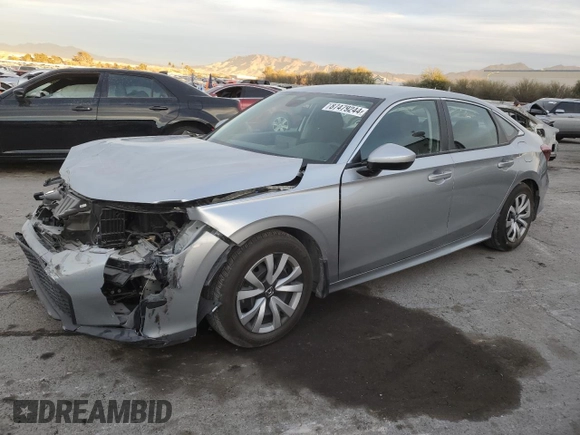 2025 Honda Civic Sedan LX with VIN 2HGFE2F27SH520650, listed as a Copart auction lot 87479244 with 8,805 mi miles and Salvage Title. Bid and sale history available at carsss.com. Image 1.