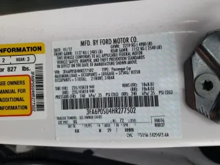 2017 Ford Fusion Energi Titanium with VIN 3FA6P0SU4HR277502, listed as a Copart auction lot 68393672 with 83,106 mi miles. Bid and sale history available at carsss.com. Image 12.
