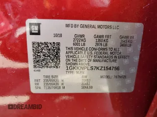 2019 GMC Acadia Denali with VIN 1GKKNPLS7KZ154756, listed as a Copart auction lot 47887225 with 81,151 mi miles and Salvage Title. Bid and sale history available at carsss.com. Image 14.