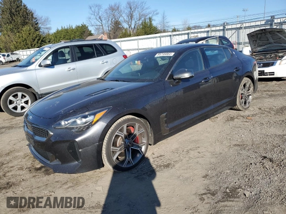 2019 Kia Stinger GT1 with VIN KNAE45LC2K6062459, listed as a Copart auction lot 85746864 with 113,895 mi miles and Salvage Title. Bid and sale history available at DreamBid. Image 1.