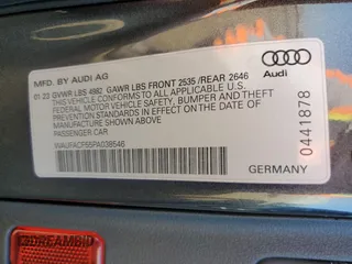 2023 Audi A5 Sportback S line Premium Plus with VIN WAUFACF55PA038546, listed as a Copart auction lot 72981523 with 7,169 mi miles. Bid and sale history available at carsss.com. Image 12.