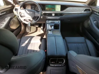 2021 Genesis G90 3.3T Premium with VIN KMTF34PA9MU087162, listed as a Copart auction lot 87904035 with 5,232 mi miles and Salvage Title. Bid and sale history available at carsss.com. Image 8.