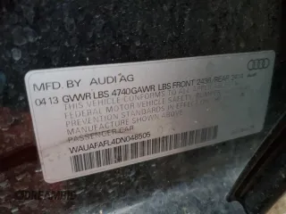 2013 Audi A4 Premium with VIN WAUAFAFL4DN048505, listed as a Copart auction lot 43472675 with 150,974 mi miles and Salvage Title. Bid and sale history available at carsss.com. Image 12.