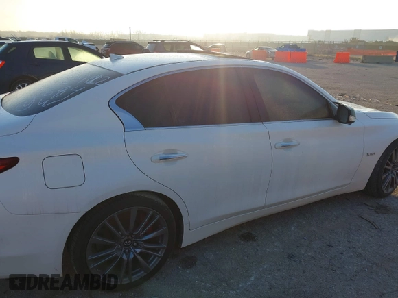2018 Infiniti Q50 Red Sport 400 with VIN JN1FV7AP3JM461528, listed as a IAAI auction lot 41152839 with 91,500 mi miles and . Bid and sale history available at DreamBid. Image 13.