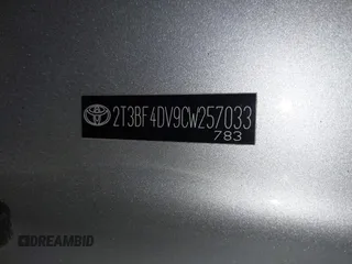 2012 Toyota RAV4 with VIN 2T3BF4DV9CW257033, listed as a IAAI auction lot 42144441 with 200,107 mi miles. Bid and sale history available at carsss.com. Image 18.