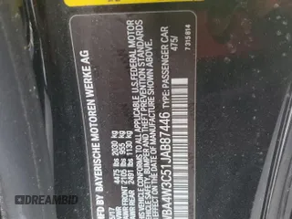 2018 BMW 4 Series 430i with VIN WBA4W3C51JAB87446, listed as a Copart auction lot 85241814 with 153,525 mi miles and Salvage Title. Bid and sale history available at DreamBid. Image 12.