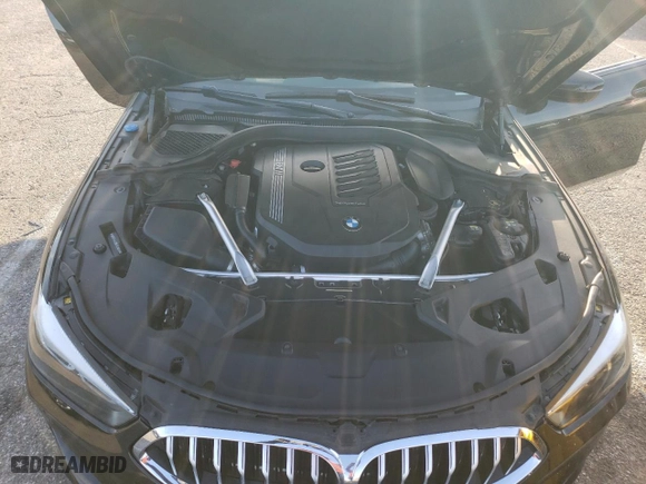 2020 BMW 8 Series 840i with VIN WBAGV4C06LCE28998, listed as a Copart auction lot 48566634 with 54,946 mi miles and Salvage Title. Bid and sale history available at carsss.com. Image 11.