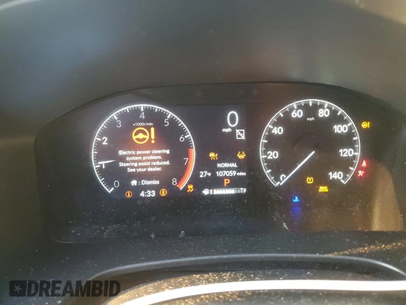 2023 Honda CR-V EX-L with VIN 5J6RS4H70PL004191, listed as a Copart auction lot 42308035 with 107,059 mi miles and Salvage Title. Bid and sale history available at carsss.com. Image 9.