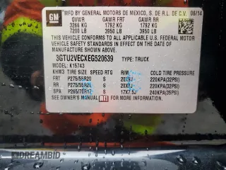 2014 GMC Sierra 1500 SLT with VIN 3GTU2VECXEG520639, listed as a Copart auction lot 86434314 with 145,162 mi miles and Salvage Title. Bid and sale history available at DreamBid. Image 12.