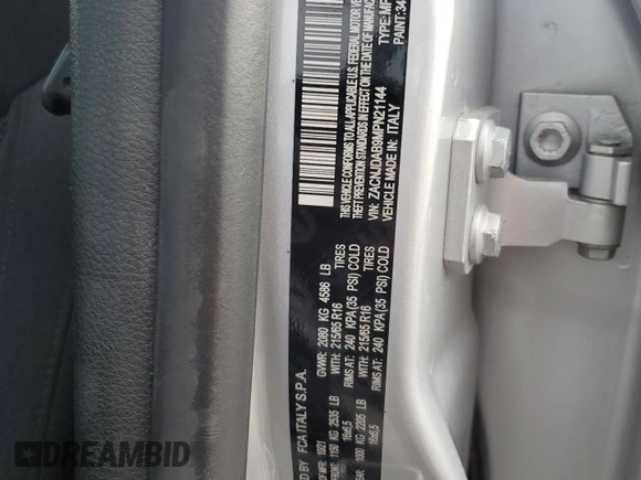 2021 Jeep Renegade Sport с VIN ZACNJDAB9MPN21144, выставлен на аукционе Copart как лот 62300475 с пробегом 38 191 миль миль и Списание • Salvage title. История ставок и продаж доступна на DreamBid. Изображение 13.