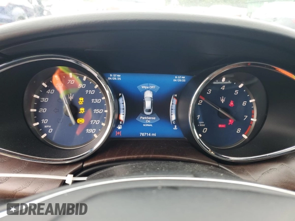 2019 Maserati Quattroporte S z VIN ZAM56YPA4K1319850, wystawiony jako Copart lot #54563565 z przebiegiem 76 714 mil mil oraz Szkoda całkowita • Salvage title. Historia ofert i sprzedaży dostępna na DreamBid. Obrazek 9.