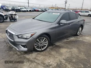 2021 Infiniti Q50 Luxe z VIN JN1EV7BP6MM701895, wystawiony jako Copart lot #47854895 z przebiegiem 48 553 mil mil oraz Szkoda całkowita • Salvage title. Historia ofert i sprzedaży dostępna na DreamBid. Obrazek 1.