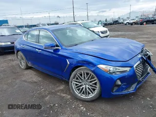 2021 Genesis G70 2.0T with VIN KMTG64LA1MU075332, listed as a IAAI auction lot 41854688 with 45,567 mi miles. Bid and sale history available at carsss.com. Image 1.