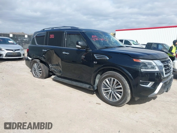 2022 Nissan Armada SL with VIN JN8AY2BAXN9390661, listed as a IAAI auction lot 41724683 with 48,968 mi miles. Bid and sale history available at carsss.com. Image 1.