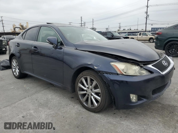 2010 Lexus IS 250 with VIN JTHBF5C21A5111287, listed as a Copart auction lot 53585745 with 158,516 mi miles and Salvage title. Bid and sale history available at DreamBid. Image 4.