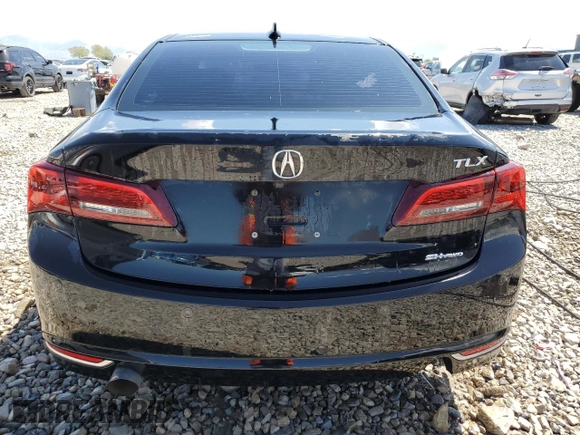 2015 Acura TLX Advance with VIN 19UUB3F76FA001028, listed as a Copart auction lot 55284625 with 110,674 mi miles and Salvage title. Bid and sale history available at DreamBid. Image 6.